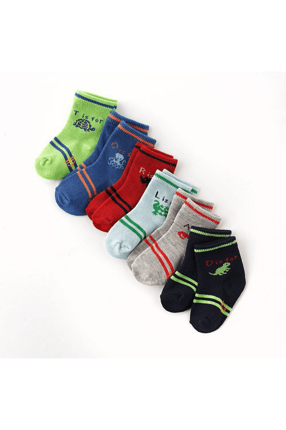6-pk. Alphabet Socks Baby-Boy's Size 0-12 Months