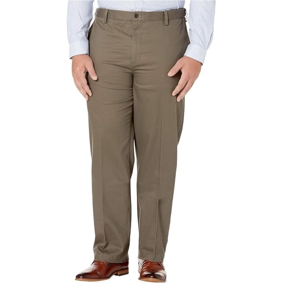Dockers Big & Tall Classic Fit Signature Khaki Lux Cotton Stretch Pants Dark Pebble Size 48x29