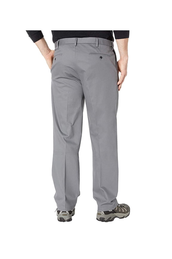 Big & Tall Classic Fit Signature Khaki Lux Cotton Stretch Pants - Pleated Burma Grey