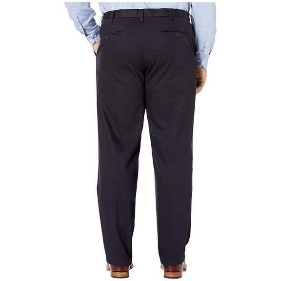 Dockers Big & Tall Classic Fit Signature Khaki Lux Cotton Stretch Pants - Pleated Dockers Navy