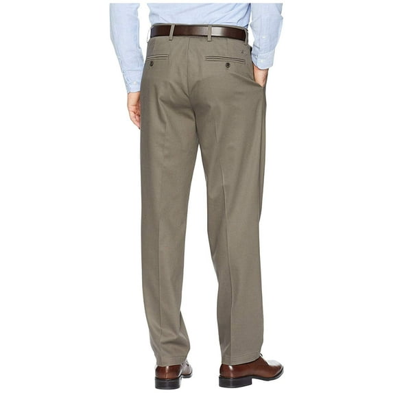 Dockers Classic Fit Signature Khaki Lux Cotton Stretch Pants D3 - Pleated Dark Pebble
