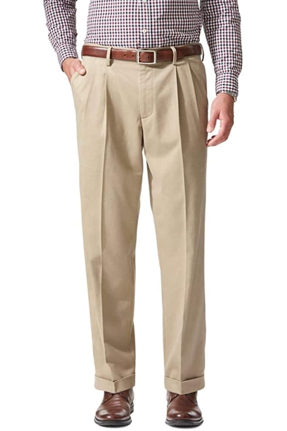 Comfort Khaki Stretch Relaxed Fit Pleated