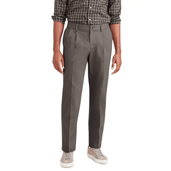 Dockers DARK PEBBLE Men's Signature Iron Free Defender Khaki Pants, US 38x32