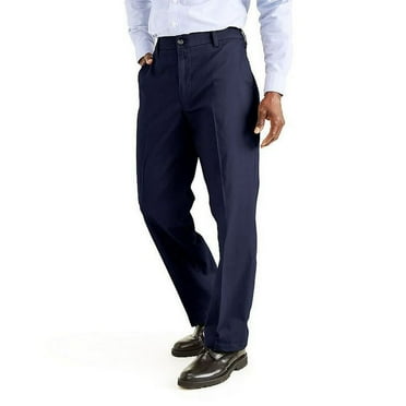 Dockers Dress Men's Straight Fit Performance Khaki, Navy, 34W X 30L