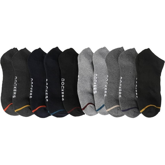 Dockers Low-Cut Athletic Cushioned Ankle Socks, 10-Pack (Men's)