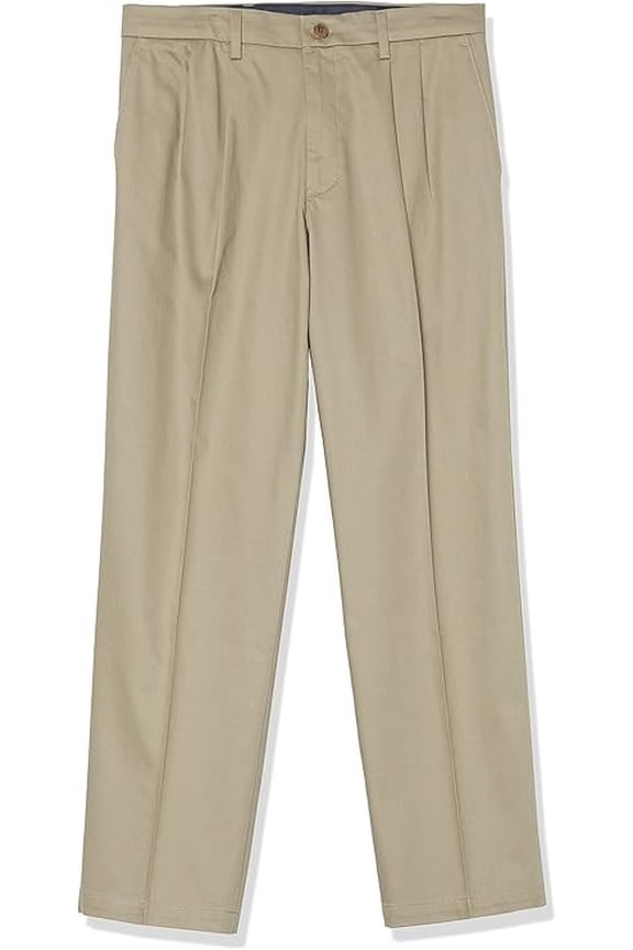 Dockers Men's Big & Tall Classic Fit Signature Khaki Lux Cotton Stretch Pants  Pleated Timberwolf Size 48x28