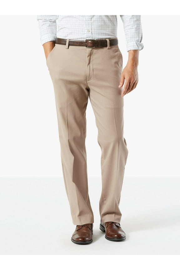 Men's Classic Flat Front Easy Khaki Pant with Stretch