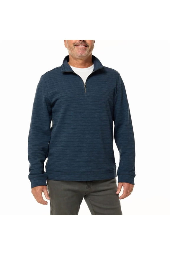 Mens Classic Quarter - Zip Pullover - Color Blue - Size Small