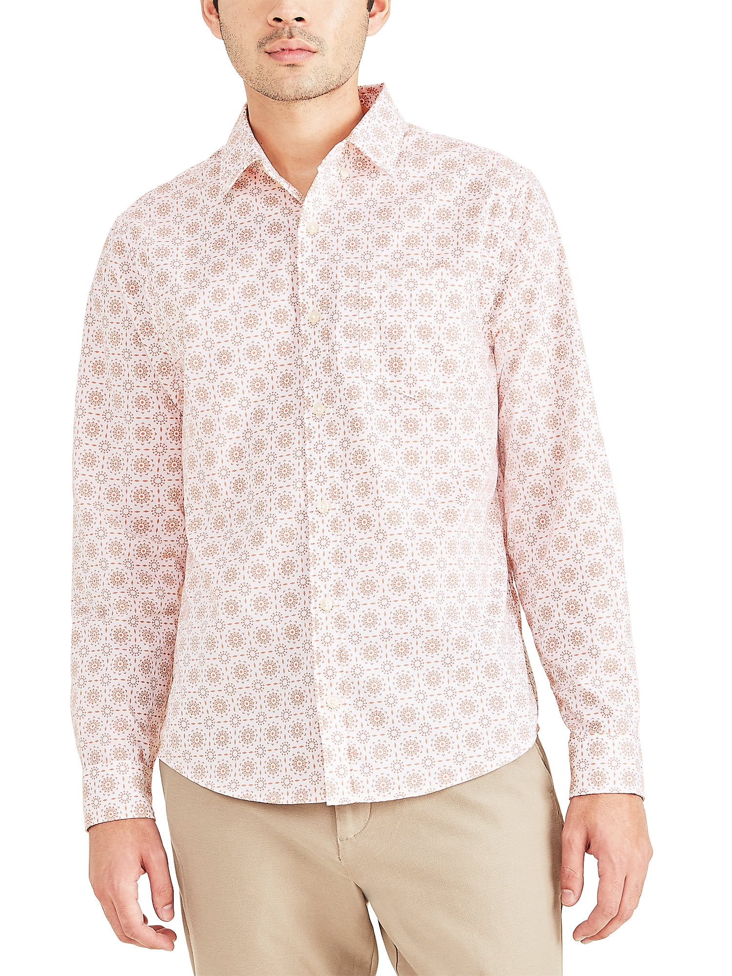 Dockers Men's Comfort Flex Button-Down Shirt with Long Sleeves, Size S-2XL