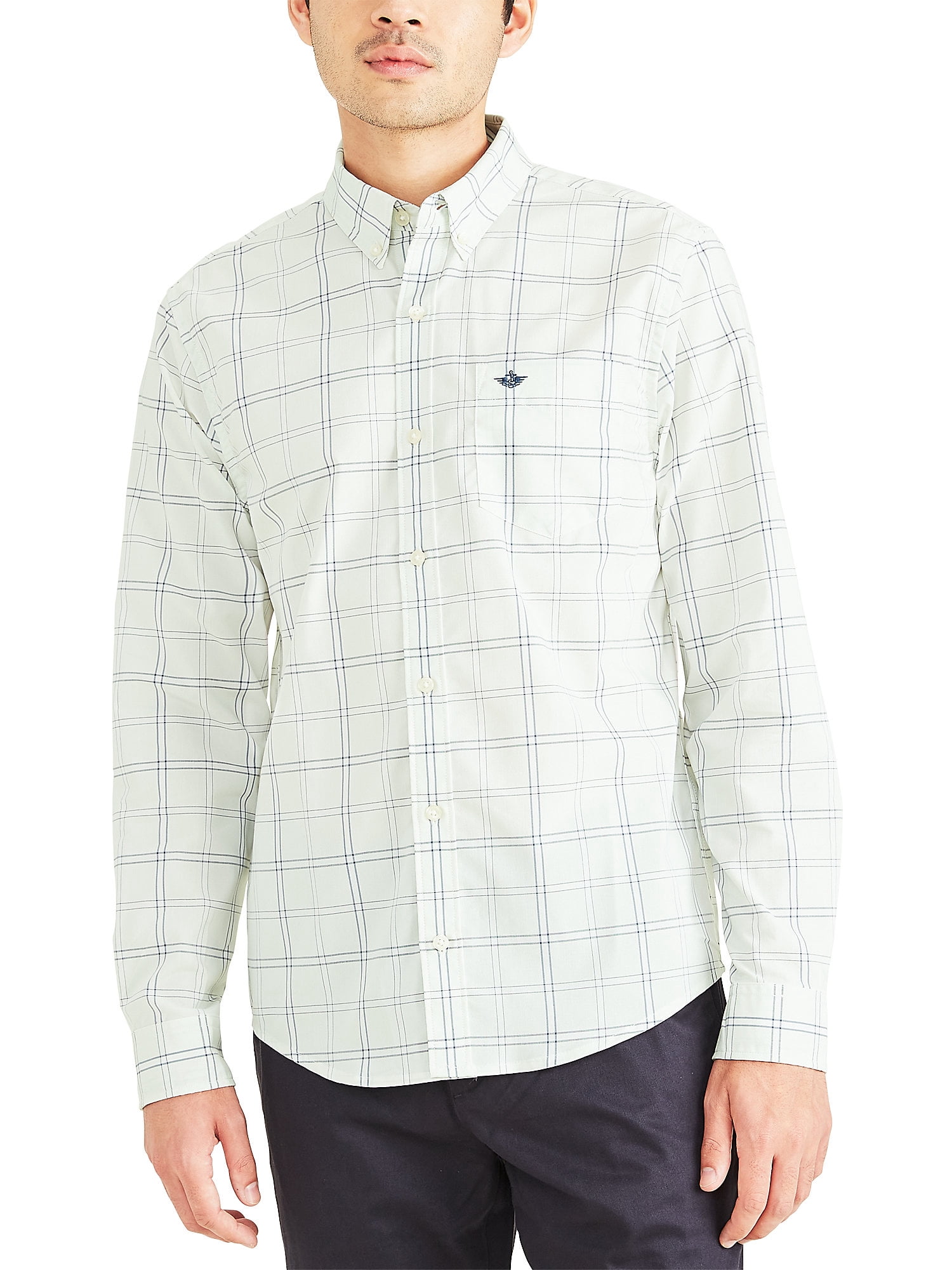 dockers dress shirt Ultimate - Regular Fit - Men's This garment is made more sustainably with our WaterLess techniques Essential Button-Up Shirt, Classic Fit