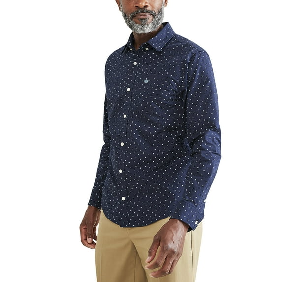 Dockers Men's Comfort Flex Button-Down Shirt with Long Sleeves, Size S-2XL