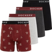 Dockers Men s Cotton Stretch Boxer Briefs   4-Pack Comfort & Support for All-Day Wear