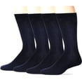 thumbnail image 1 of Dockers Men's Dress Wide Rib Crew Socks, Navy, 4 Pair, 1 of 1