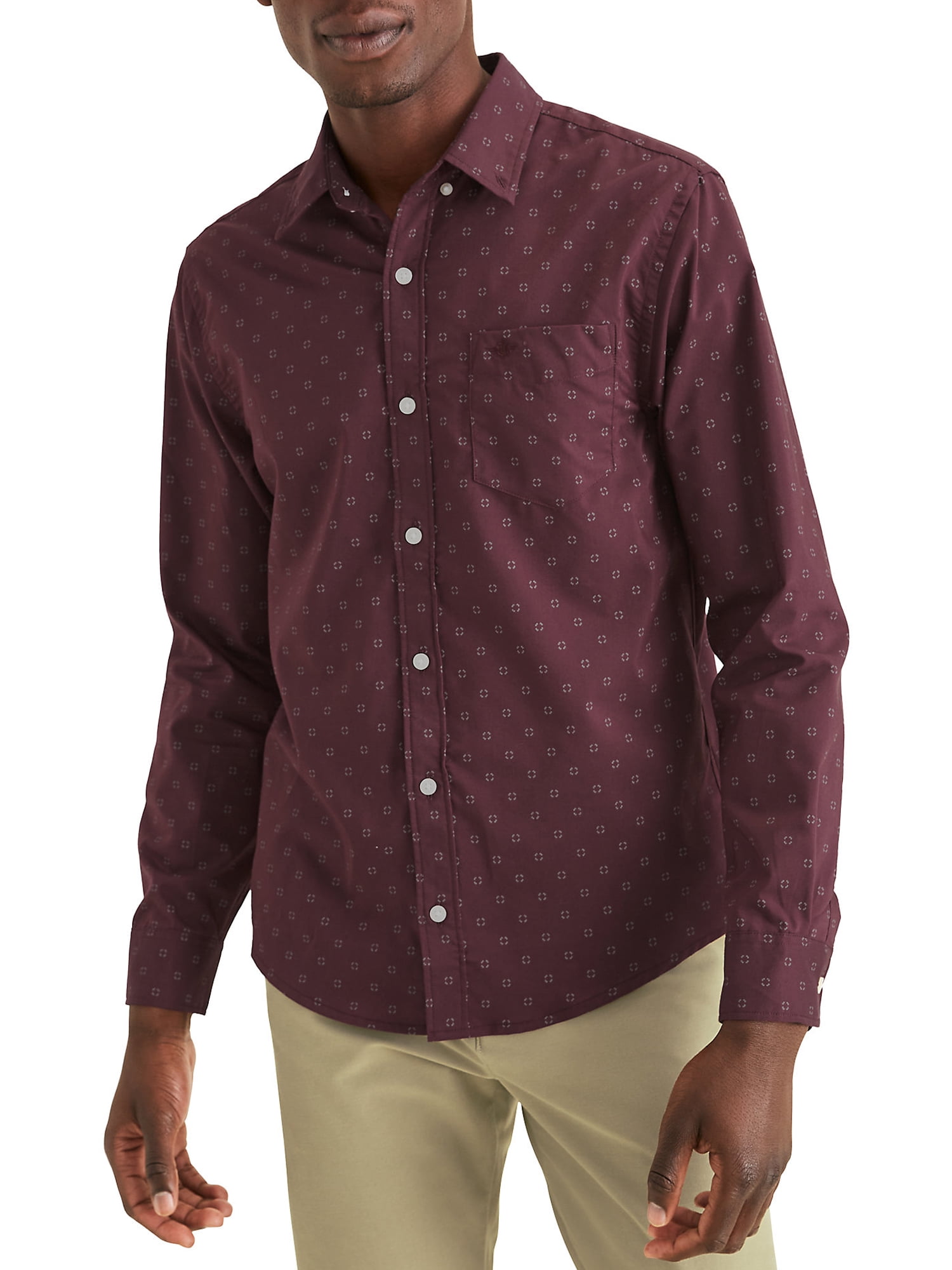 Dockers Men's Long Sleeve Comfort Flex Button Down Shirt - Walmart.com