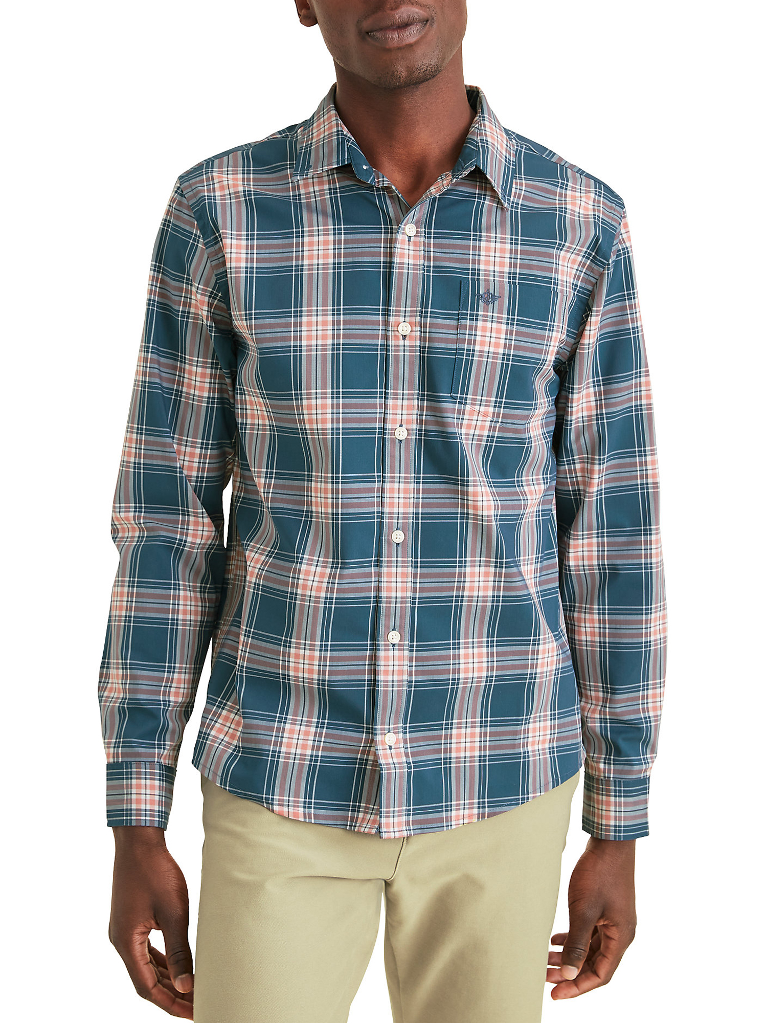 Dockers Men's Long Sleeve Comfort Flex Button Down Shirt - Walmart.com