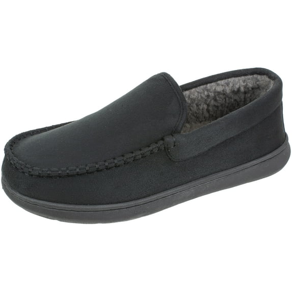 Dockers Men's Moccasin Slipper, Memory Foam, DOUGLAS Ultra-Light Slipper, Odor Control, Indoor/Outdoor, Size 13 Black