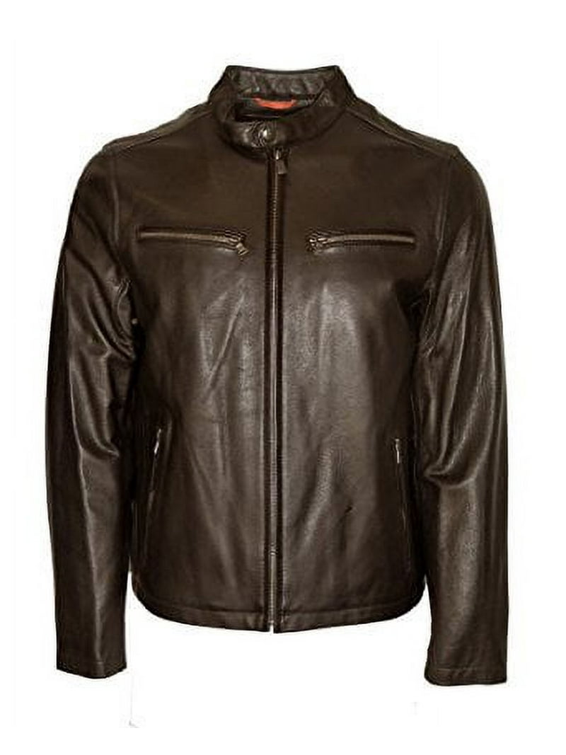 Dockers Men's Moto Cowhide Leather Jacket - Walmart.com