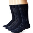 thumbnail image 1 of Dockers Men's Patterned Dress Socks, Navy, 4 Pair, 1 of 1
