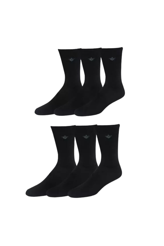 Men's Performance Socks - 3-Pairs and 6-Pairs Athletic and Dress Crew Socks, Black 81 (6-PK)
