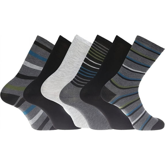 Dockers Men's Performance Socks - 3-Pairs and 6-Pairs Athletic and Dress Crew Socks, Grey Multi (6-PK)