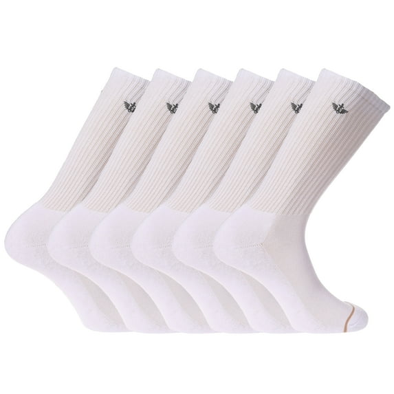 Dockers Men's Performance Socks - 3-Pairs and 6-Pairs Athletic and Dress Crew Socks for Men, White (6 Pairs)