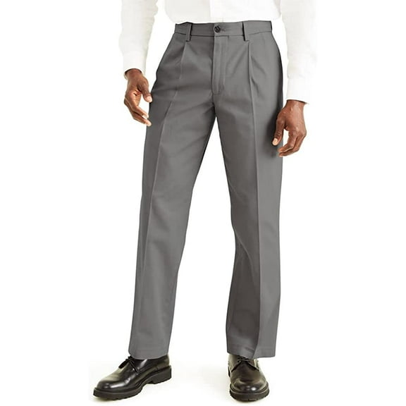 Dockers Men's Pleated Classic Fit Signature Khaki Lux Cotton Stretch Pants