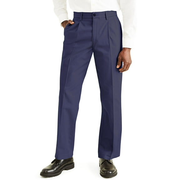 Dockers Men's Pleated Classic Fit Signature Khaki Lux Cotton Stretch Pants