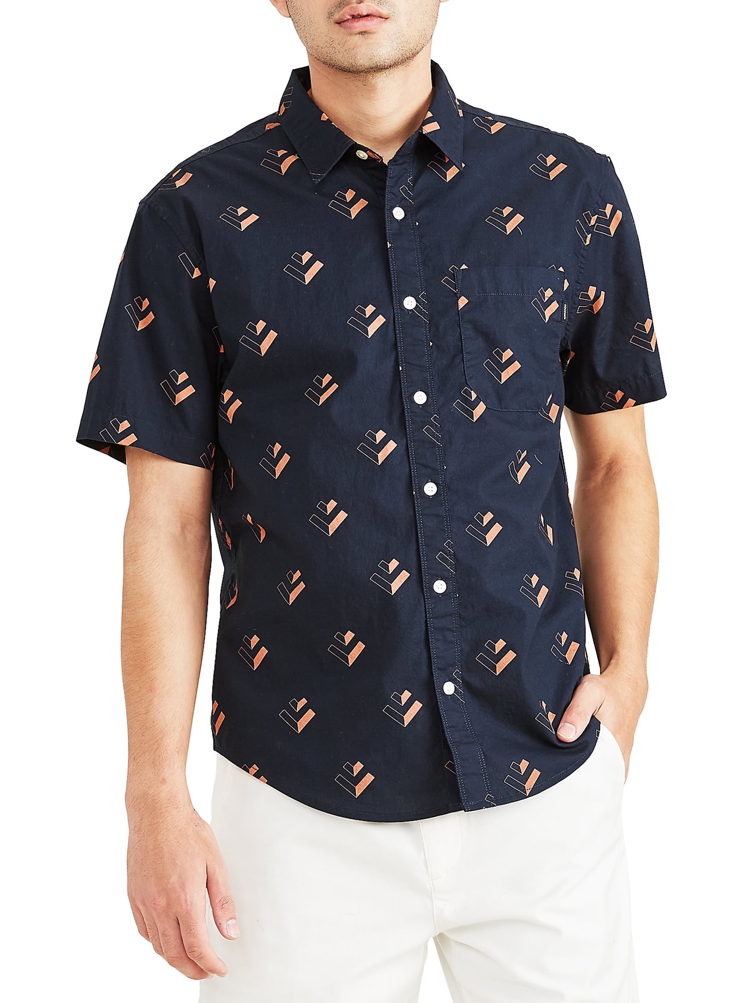 Dockers Men's Regular Fit Casual ButtonDown Shirt with Short Sleeves