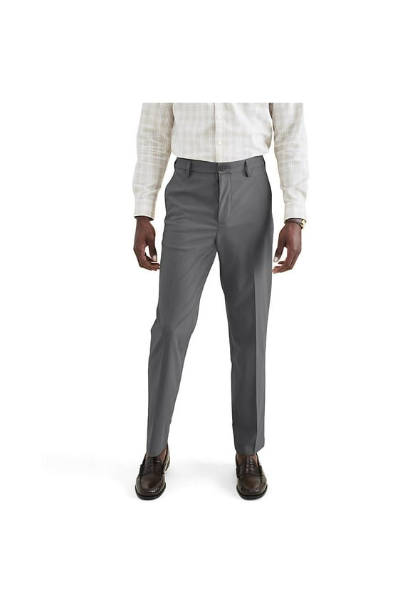 Men's Signature Go Straight Fit Khaki Smart 360 Tech Pants (Regular and Big & Tall), Car Park Grey, 38W x 29L