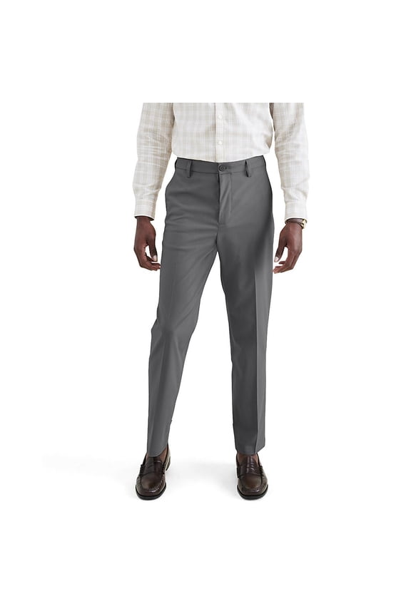 Men's Signature Go Straight Fit Khaki Smart 360 Tech Pants (Regular and Big & Tall), Car Park Grey, 40W x 32L