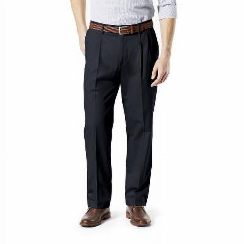 Dockers Men's Signature Khakis Pleated Classic Fit Pants Blue 32 X 34 ...