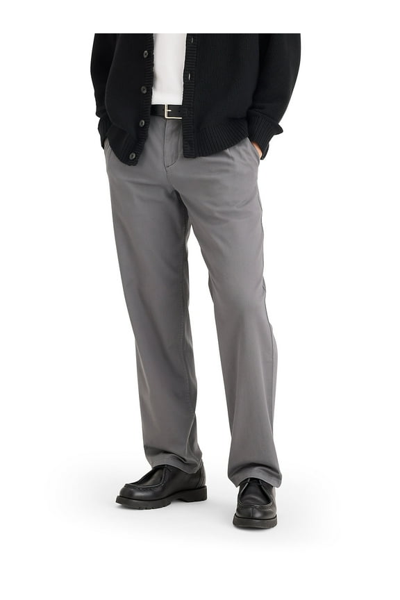 Men's Straight Fit Pleated Casual Chino Pants