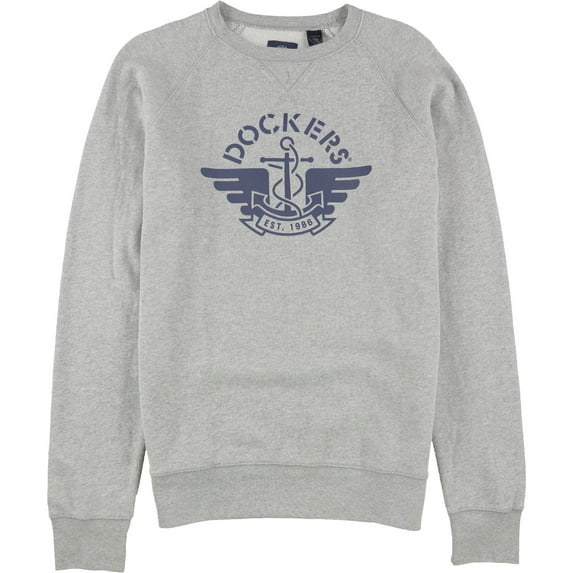 Dockers Mens Alpha Logo Sweatshirt, Grey, Small
