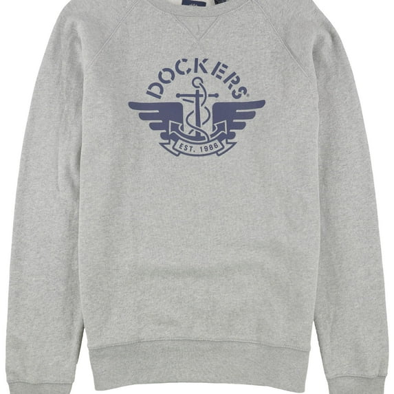 Dockers Mens Alpha Logo Sweatshirt, Grey, X-Large