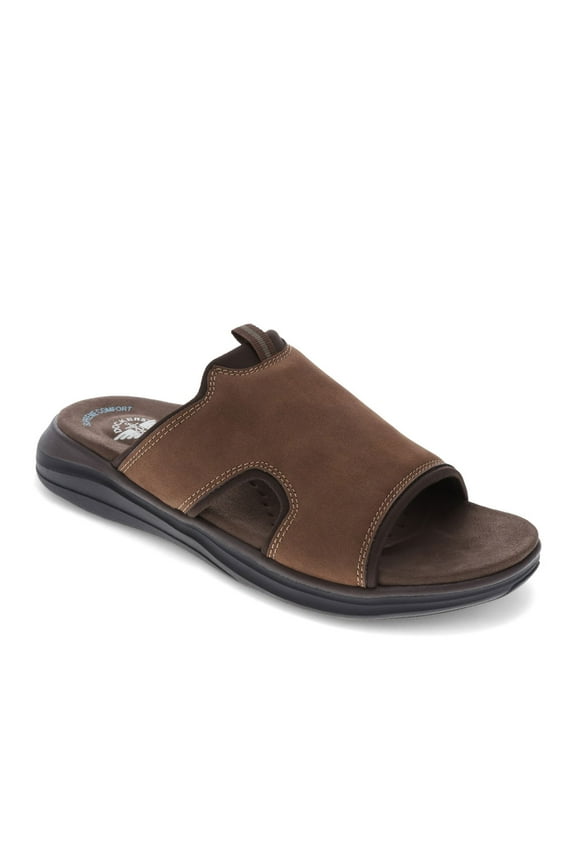 ® Barlin Men's Slide Sandals Color: Dk Tan Size: 12