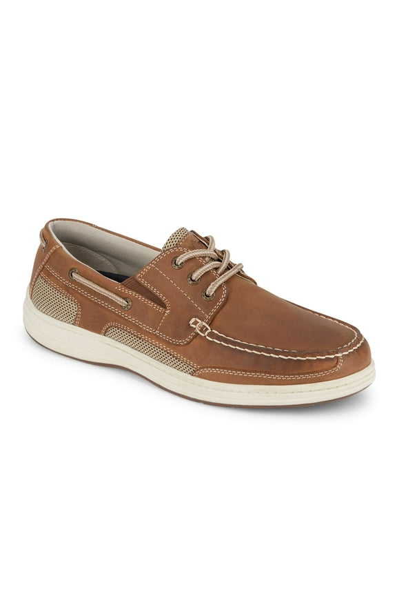 Mens Beacon Leather Casual Classic Boat Shoe with Stain Defender