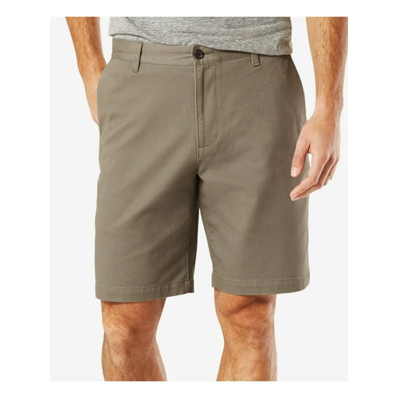 Dockers Mens Classic Fit Flat Front Casual Walking Shorts, Grey, 42