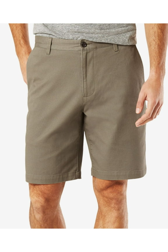 Mens Classic Fit Flat Front Casual Walking Shorts, Grey, 42