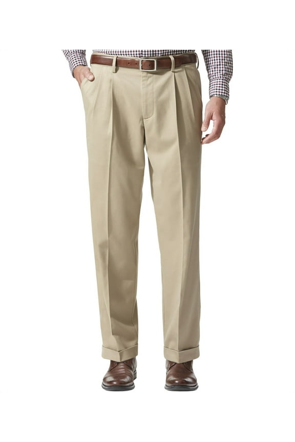 Mens Comfort Khaki Relaxed Casual Trousers