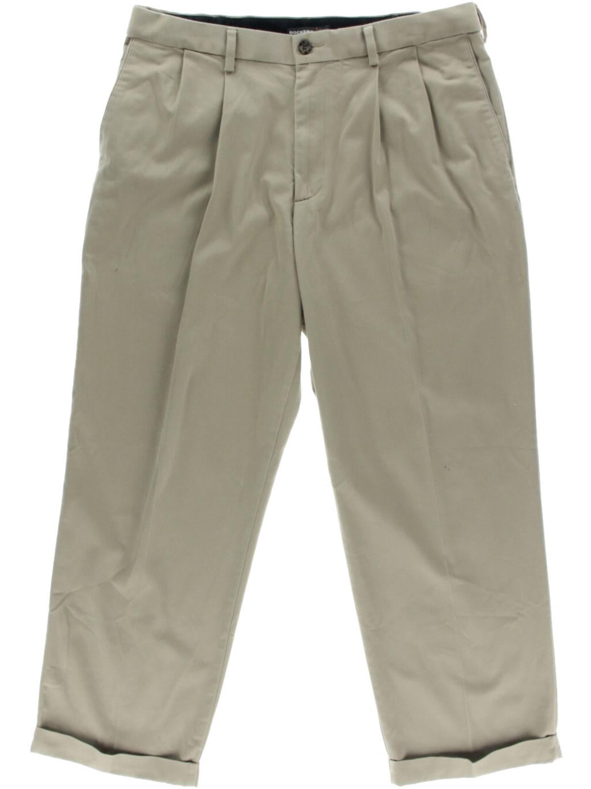 Dockers Mens Double Pleat Cuffed Casual Pants Taupe 34 29 Walmart dockers-mens-double-pleat-cuffed-casual-pants-taupe-34-29-walmart
