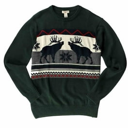 Dockers Mens Green Reindeer Snowflake Christmas Sweater S Walmart