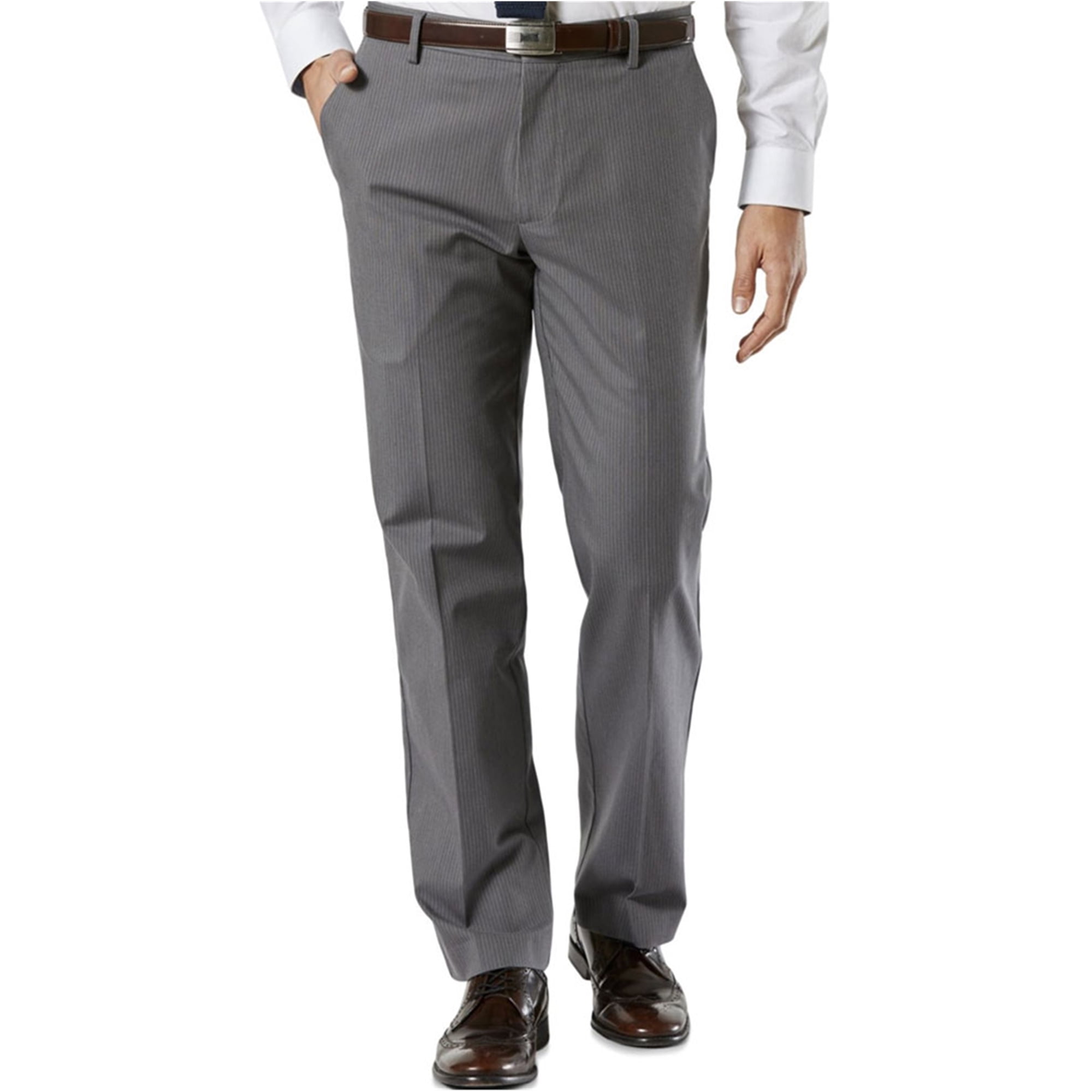 Dockers Mens Pin Stripe Dress Pants Slacks, Grey, 31W x 30L