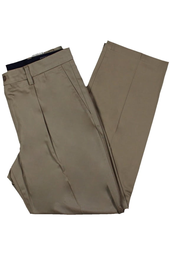 Mens Pleated Cotton Khaki Pants