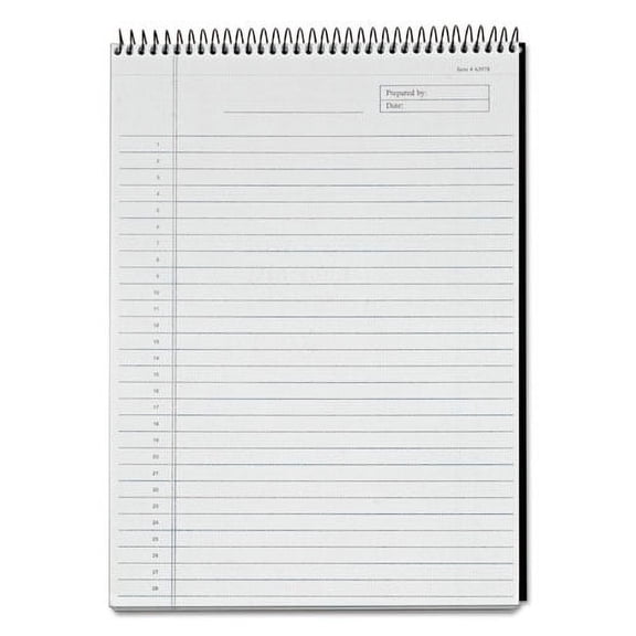 Docket Diamond Top-Wire Ruled Planning Pad, Wide/legal Rule, Black Cover, 60 White 8.5 X 11.75 Sheets | Bundle of 10 Each