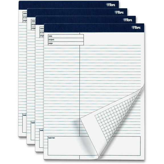 Docket Gold Planning Pads, Project-Management Format, Quadrille Rule (4 Sq/in), 40 White 8.5 X 11.75 Sheets, 4/pack | Bundle of 5 Packs