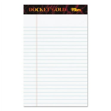 Docket Gold Ruled Perforated Pads, Narrow Rule, 50 White 5 X 8 Sheets, 12/pack | Bundle of 2 Packs