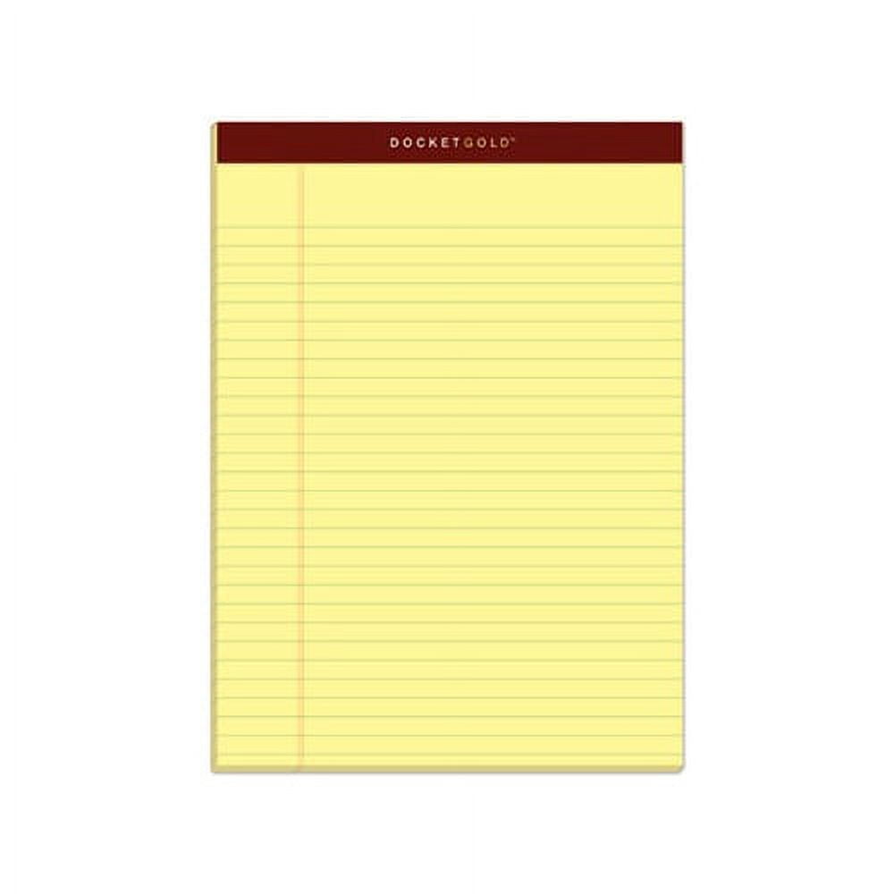 Docket Gold Ruled Perforated Pads Wide/Legal Rule, 8.5 x 11.75, Canary