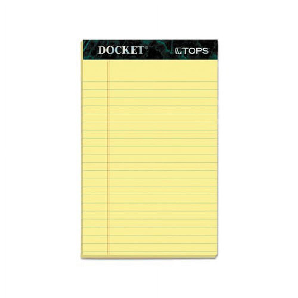 Docket Pads Docket Ruled Perforated Pads Narrow Rule, 5 x 8, Canary, 50 Sheets, 12 ...