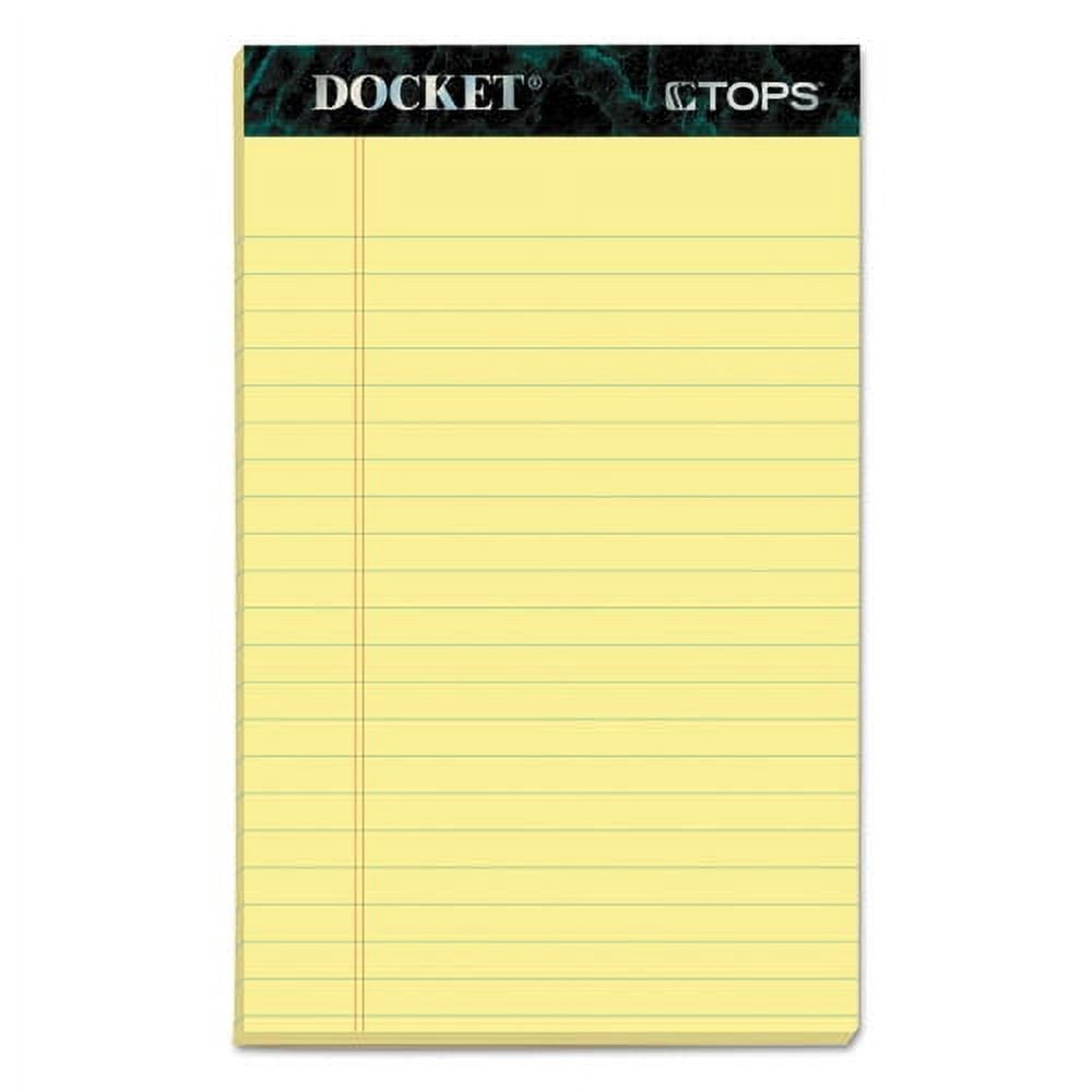 Docket Ruled Perforated Pads, Narrow Rule, 50 Canary-Yellow 5 X 8 Sheets, 12/pack | Bundle of 2 Packs