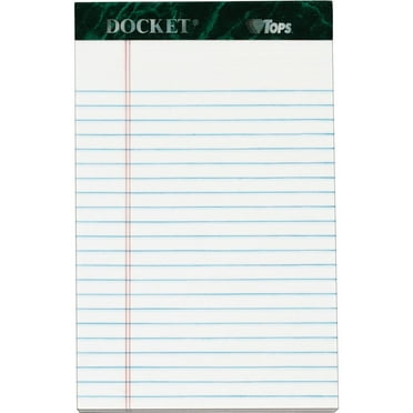 Docket Ruled Perforated Pads, Narrow Rule, 50 White 5 X 8 Sheets, 12/pack | Bundle of 5 Packs